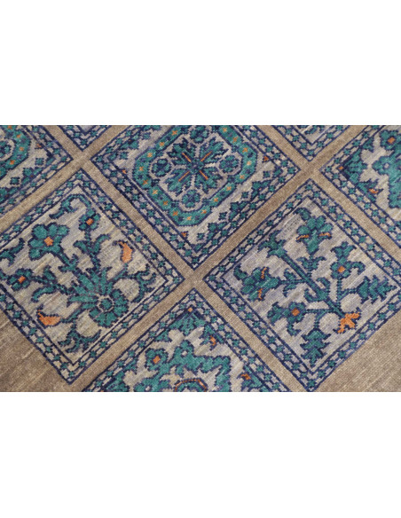 Tappeto Bakhteari Pakistan bianco grigio 77x237