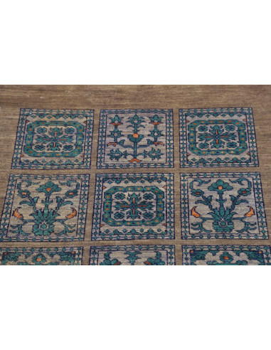 Tappeto Bakhteari Pakistan bianco grigio 77x237