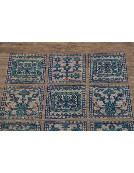 Tappeto Bakhteari Pakistan bianco grigio 77x237