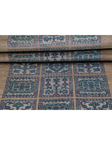 Tappeto Bakhteari Pakistan bianco grigio 77x237