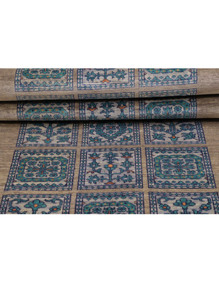 Tappeto Bakhteari Pakistan bianco grigio 77x237