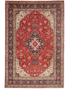 Rug Tabriz Persia maroon yellow 202x300