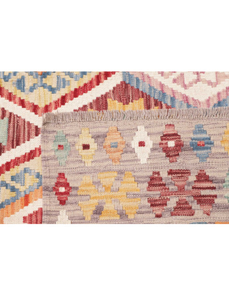 Rug Kilim Afghanistan 198x296 Grey Beige Red Bl