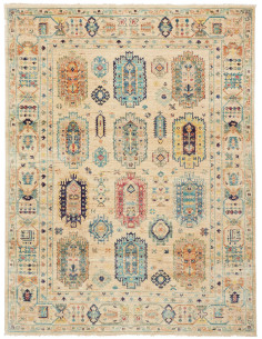 Rug Tribal Pakistan 151x200 Cream Beige Turquoi