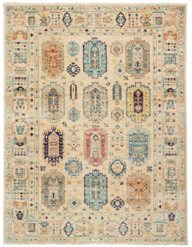 Rug Tribal Pakistan 151x200 Cream Beige Turquoi