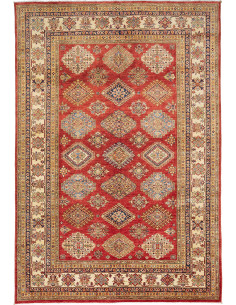 Tappeto Kazak Fine Pakistan 200x296 Rosso Borde