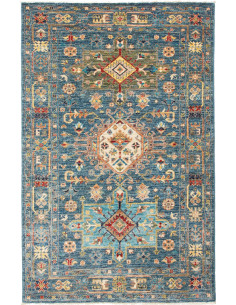 Tappeto Tribal Pakistan 102x157 Blu Petrolio Or