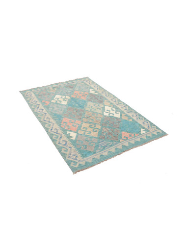 Tappeto Kilim Afghanistan 103x145 Azzurro Acqua