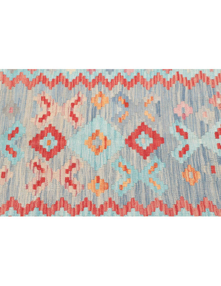 Tappeto Kilim Afghanistan 103x155 Blu Chiaro Ro