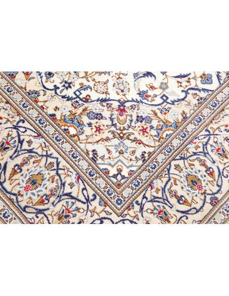 Tappeto Kashan Persia 198x297 Avorio Blu Oro Ro