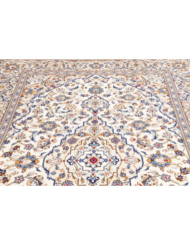Tappeto Kashan Persia 198x297 Avorio Blu Oro Ro
