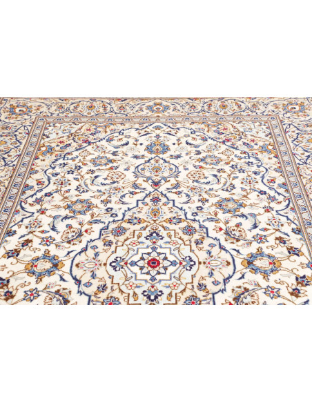 Tappeto Kashan Persia 198x297 Avorio Blu Oro Ro