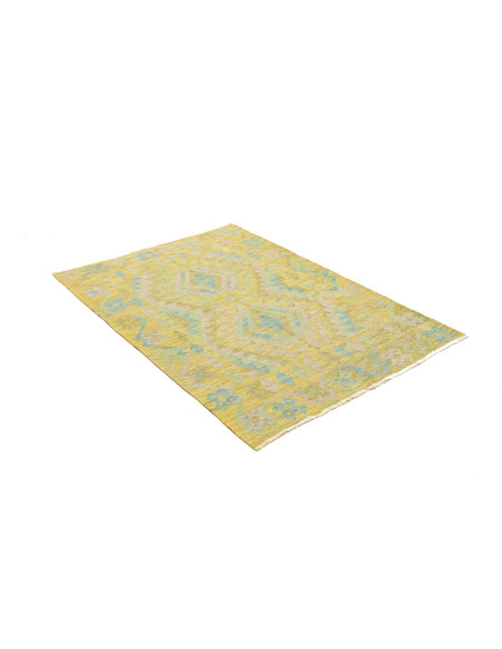 Tappeto Kilim Afghanistan 101x150 Giallo Verde