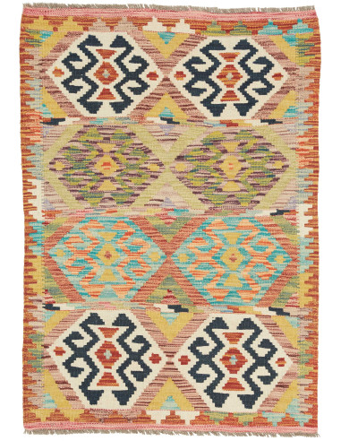 Rug Kilim Afghanistan maroon grey 82x119