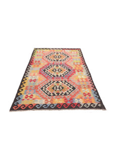 Tappeto Kilim Afghanistan 120x221 Rosso Arancio 2