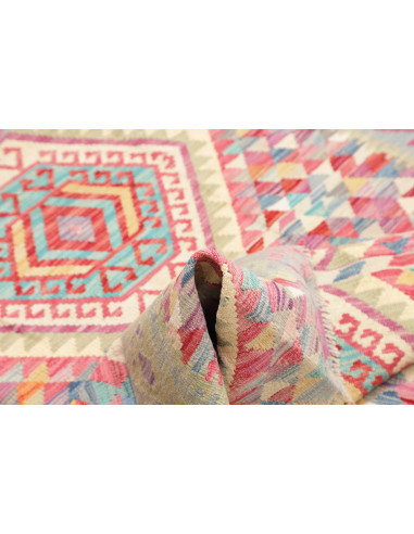 Tappeto Kilim Afghanistan 125x170 Blu Chiaro Ro