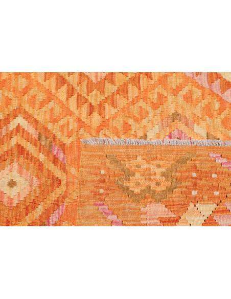 Tappeto Kilim Afghanistan 103x150 Arancione Ros