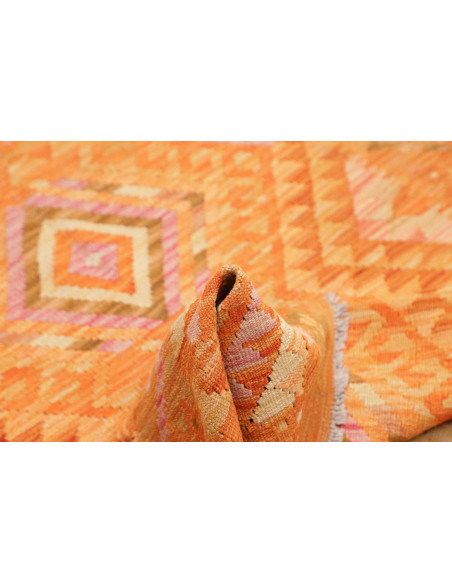Tappeto Kilim Afghanistan 103x150 Arancione Ros