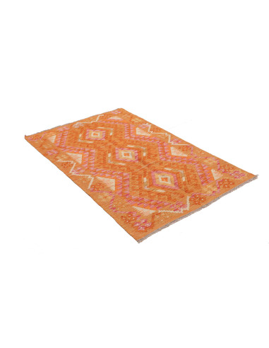 Tappeto Kilim Afghanistan 101x153 Arancio Rosa