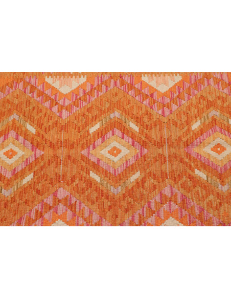 Tappeto Kilim Afghanistan 101x153 Arancio Rosa