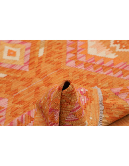 Tappeto Kilim Afghanistan 101x153 Arancio Rosa