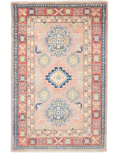 Tappeto Kazak Afghanistan 84x130 Rosato Blu Ros