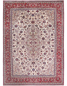 Rug Isfahan Persia 368x524 Cream White Burgundy