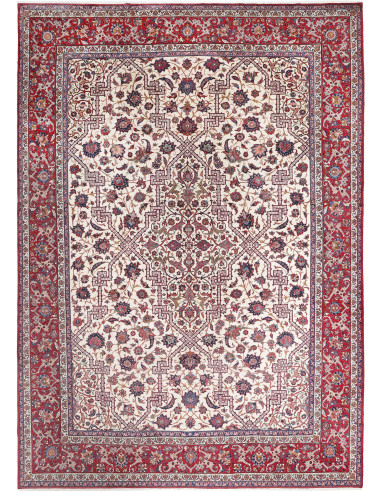 Tappeto Isfahan Persia 368x524 Bianco Crema Ros