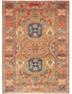 Tappeto Kazak Fine Pakistan 174x236 Marrone Oro