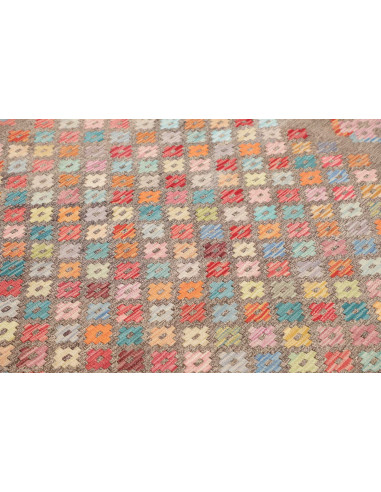 Rug Kilim Afghanistan 156x192 Grey Taupe Coral