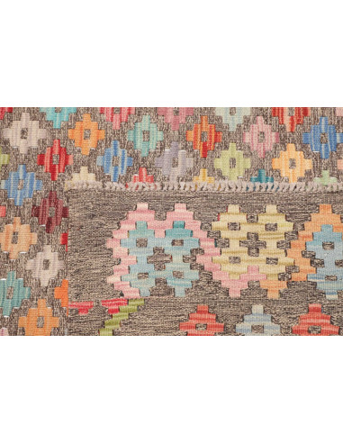 Rug Kilim Afghanistan 156x192 Grey Taupe Coral