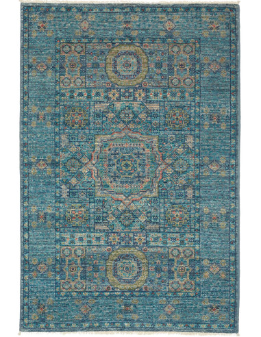 Tappeto Mamlouk Pakistan 80x121 Turchese Blu Te