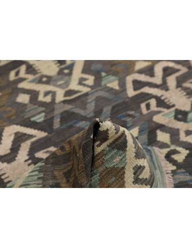 Tappeto Kilim Afghanistan 160x207 Blu Scuro Bei