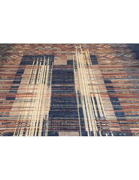 Rug Mosaic Pakistan 267x360 Blue Beige Terracot