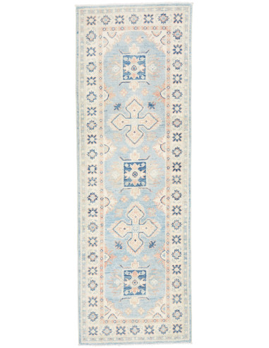 Tappeto Kazak Afghanistan 65x190 Azzurro Celest