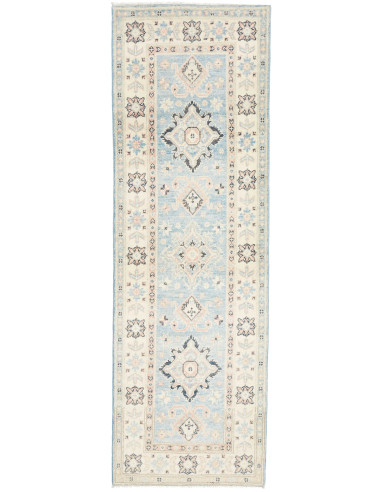 Rug Kazak Afghanistan 62x179 Light Blue Ivory B