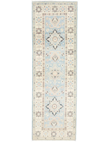 Rug Kazak Afghanistan 62x179 Light Blue Ivory B