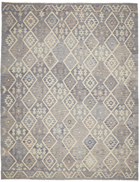 Tappeto Kilim Afghanistan azzurro bianco 258x339
