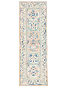 Tappeto Kazak Afghanistan 61x182 Avorio Azzurro