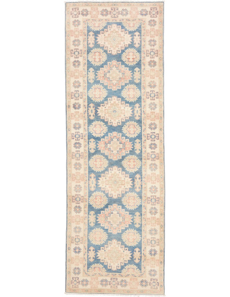Tappeto Kazak Afghanistan 82x248 Blu Beige Terr