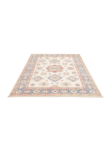 Rug Kazak Afghanistan 155x192 Cream Ivory Blue