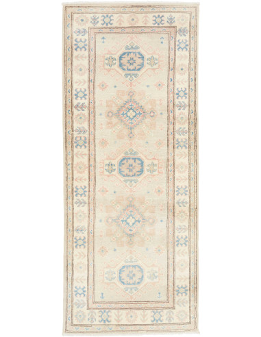 Rug Kazak Afghanistan 80x197 Cream Sky Blue Sof