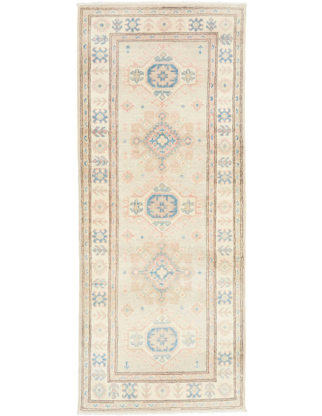 Rug Kazak Afghanistan 80x197 Cream Sky Blue Sof