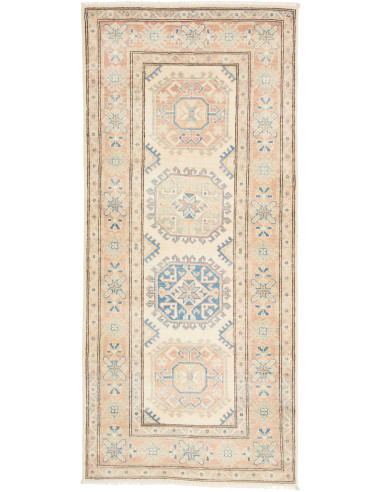 Rug Kazak Afghanistan 85x187 Ivory Peach Blue G