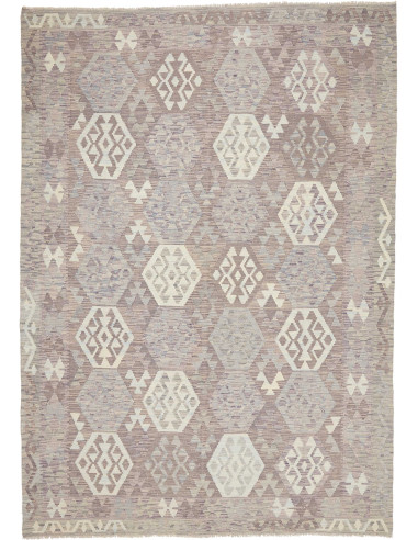 Tappeto Kilim Afghanistan beige bianco 206x290