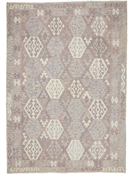 Tappeto Kilim Afghanistan beige bianco 206x290