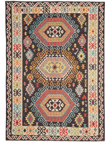 Tappeto Kilim Afghanistan marrone 209x293