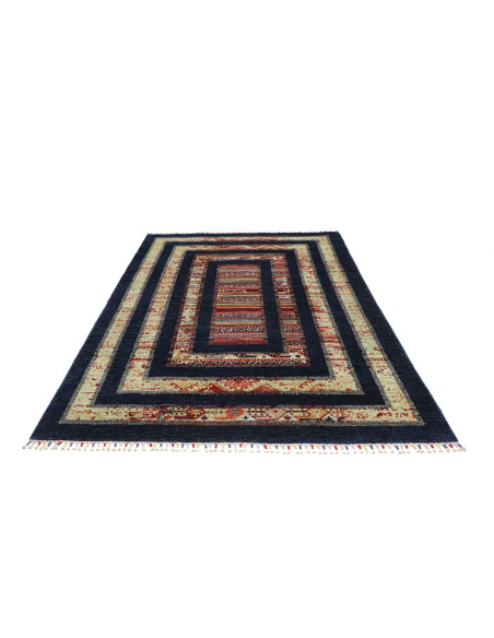Rug Siva Pakistan 169x240 Navy Blue Beige Red O