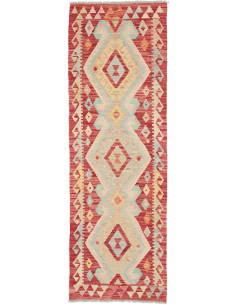 Rug Kilim Afghanistan 62x195 Red Beige Yellow B