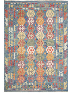Tappeto Kilim Afghanistan marrone grigio 206x298